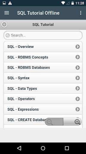 SQL Tutorial Offline screenshot 1
