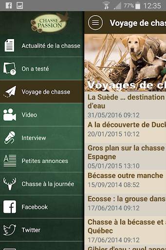 Appli mobile Chasse Passion screenshot 1
