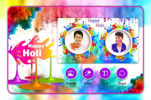 Holi Photo Dual Frame screenshot 1