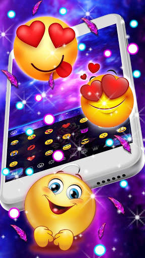 Luxury Galaxy Rose Keyboard Theme screenshot 2