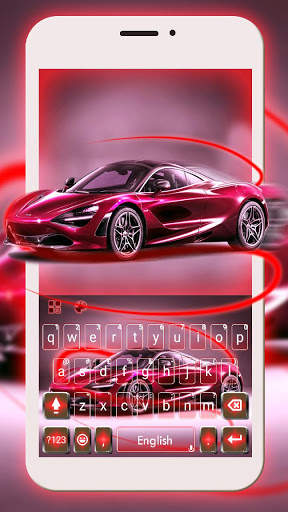 Racing Red Car Keyboard Theme screenshot 1