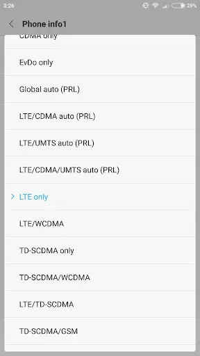 4G LTE Network Mode Only screenshot 4