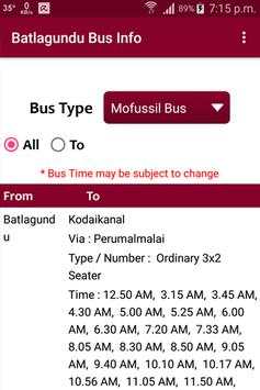 Batlagundu Bus Info screenshot 1