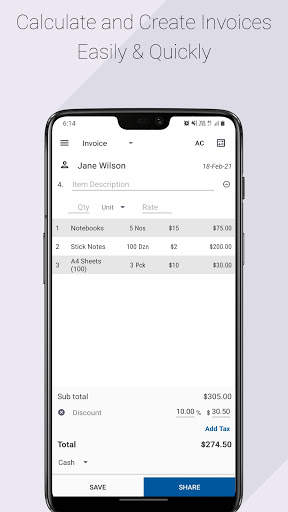 Billculator - Simple Invoice & Estimate Maker screenshot 1