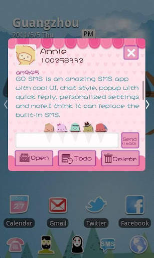 GO SMS Pro Pink Sweet theme screenshot 2