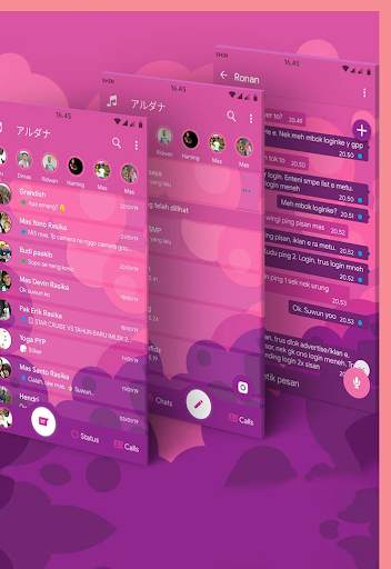 Tema Chat Pink & Wallpaper screenshot 15