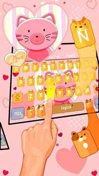 Teclado dulce gatito gatito de dibujos animados screenshot 2