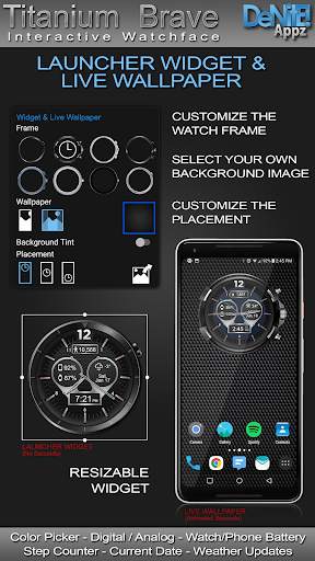 Titanium Brave HD WatchFace Widget Live Wallpaper screenshot 2