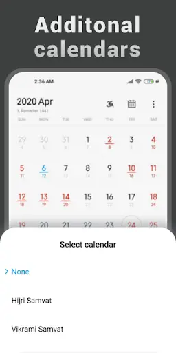Mi Calendar screenshot 1