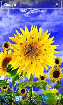 Sunflower Clock Live Wallpaper 1 تصوير الشاشة