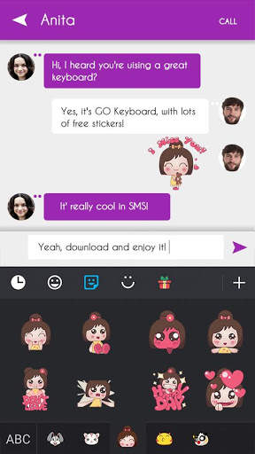 GO Keyboard Kokeshi Sticker screenshot 3