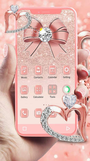 Luxury Rose Gold Diamond APUS Launcher Theme screenshot 1