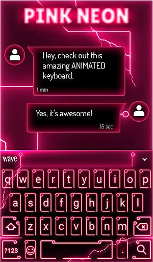 Pink Neon Animated Keyboard    screenshot 3