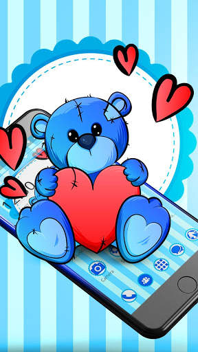 Lovely Blue Teddy Launcher screenshot 1