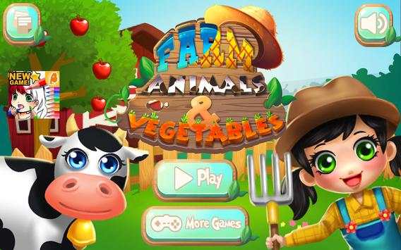 Farm Animals & Vegetables Fun Game for Kids screenshot 1