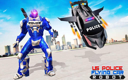 Flying Police Car Robot Hero: Robot Games screenshot 11
