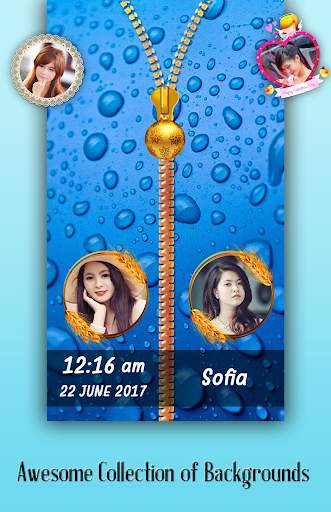 Blue Zipper Lock Screen screenshot 1