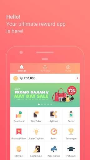 PopSlide: Cashback, Diskon, Pulsa Gratis screenshot 1