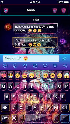 Galaxy Lion King Emoji Keyboard स्क्रीनशॉट 4