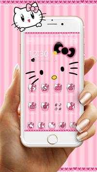 Hello Princess Kitty Pink Cute Cartoon Theme screenshot 2