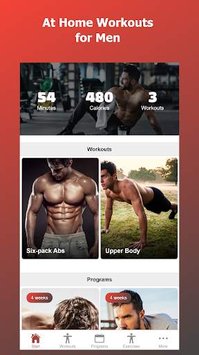 Home Workouts For Men - Muscle Building Workouts screenshot 1