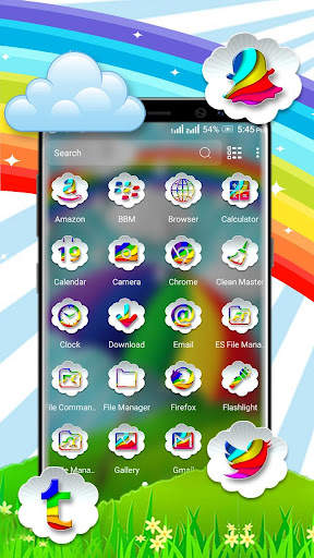 Rainbow Umbrella Launcher Theme screenshot 4