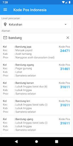 Kode Pos Indonesia Offline screenshot 2