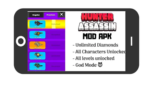 Hunter-Assassin Mod Menu: Free Unlimited Diamonds screenshot 1