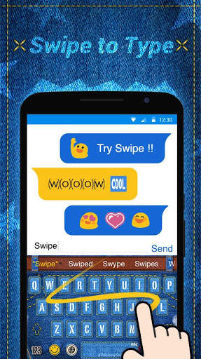Blue Jeans Keyboard Theme - Emoji & Gif 4 تصوير الشاشة