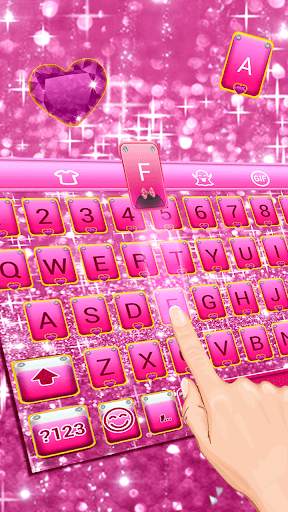 Pink Bow Glitter Keyboard Theme स्क्रीनशॉट 2