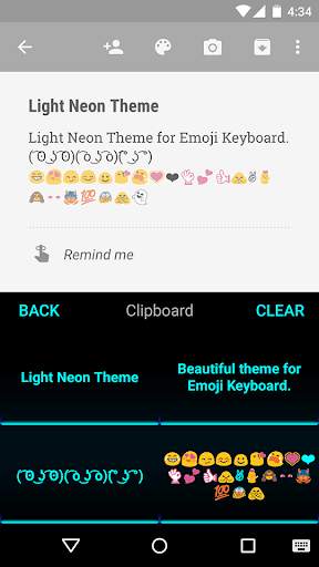 Neon Light Emoji Keyboard Skin screenshot 4