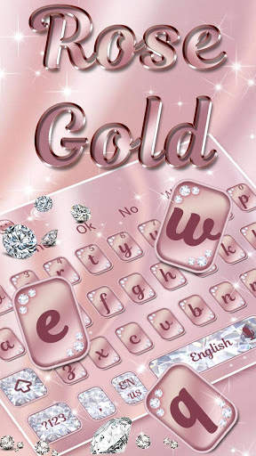 Diamond Rose Gold Keyboard Theme screenshot 2