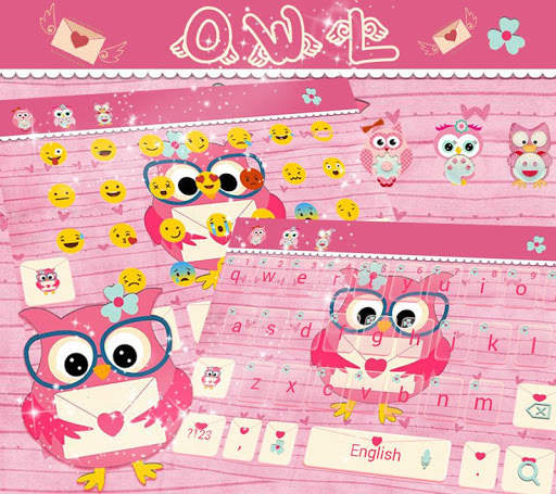 Love owl Keyboard Theme स्क्रीनशॉट 2