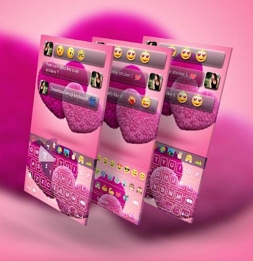 I Love You Keyboard Theme - Pink Heart keyboard screenshot 1