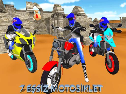Motosiklet Kaçış Simülatörü - Hızlı Araba ve Polis screenshot 1