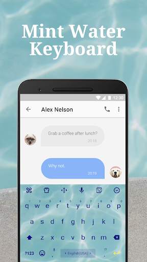 Mint Blue Emoji Keyboard Theme for Facebook screenshot 2