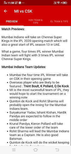 Final11 - Expert Fantasy Team Prediciton & Tips screenshot 2