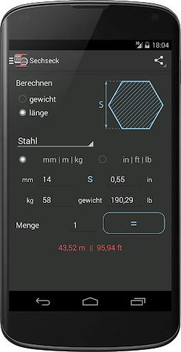 Stahl gewichtsrechner screenshot 4