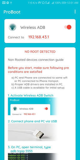 Wireless ADB , Advanced Reboot  (Root recommended) screenshot 2