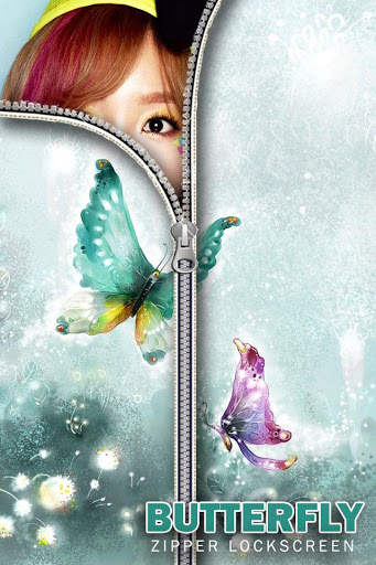 Butterfly Zipper Lock screen screenshot 2