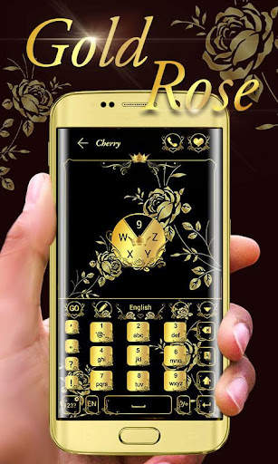 Gold Rose GO Keyboard Theme screenshot 2