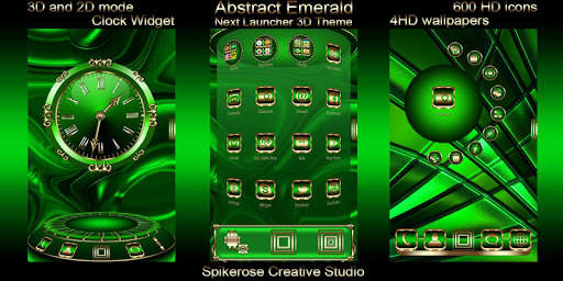 Abstract Emerald 3D Next Launcher theme screenshot 1