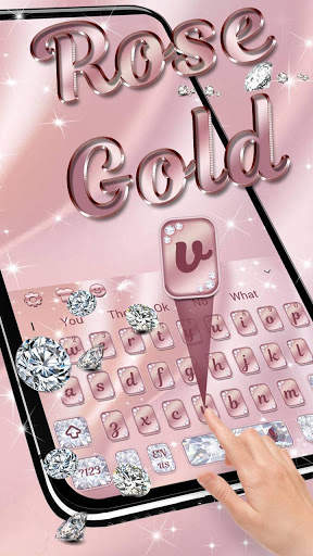Diamond Rose Gold Keyboard Theme screenshot 1