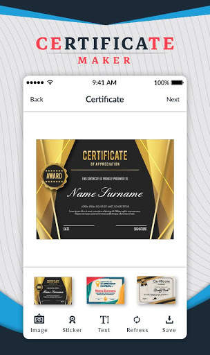 Certificate Maker - Certificate Design स्क्रीनशॉट 2