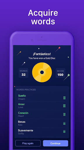 Lirica Spanish German learning screenshot 2