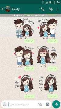 Cute Couple Packs For WhatsApp - WAStickerApp screenshot 2