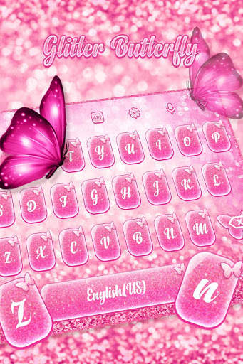 Glitter Butterfly Keyboard screenshot 3