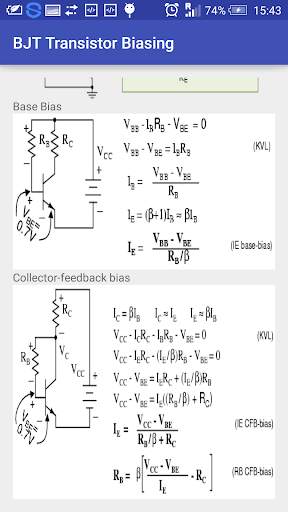 Transistor Biasing Calc screenshot 2