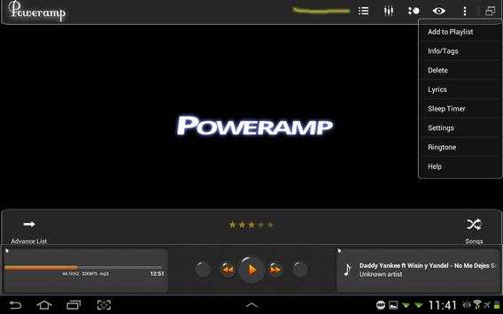 Poweramp Skin Dark Minimal скриншот 6