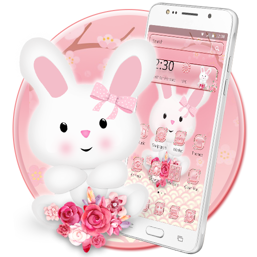 Pink Cute Love Cartoon Bunny Theme icon